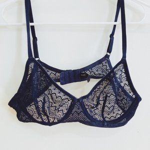 Blush Lingerie Navy Lace 36B Underwire Bra